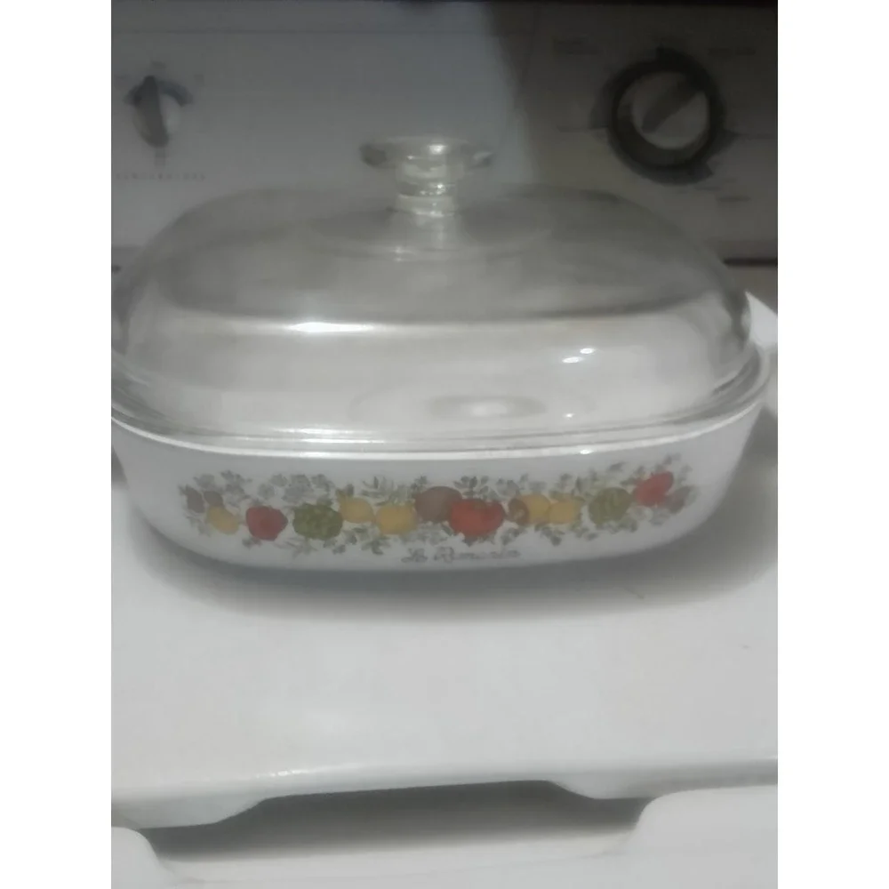 VTG 1970's Corning W Spice Of Life Le Romarin Casserole Dish With Pyrex Lid A10B